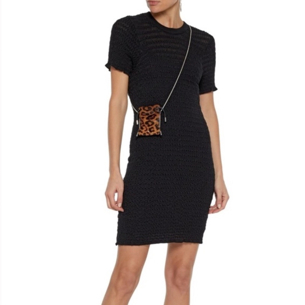 STUNNING ALEXANDER WANG Ruffle-Trimmed Wool-Blend Dress